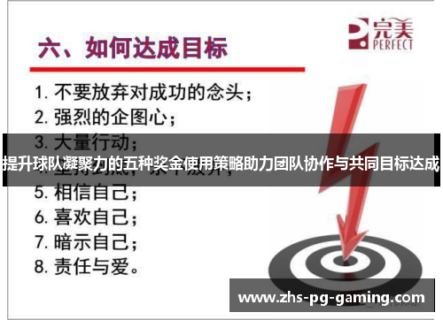 提升球队凝聚力的五种奖金使用策略助力团队协作与共同目标达成